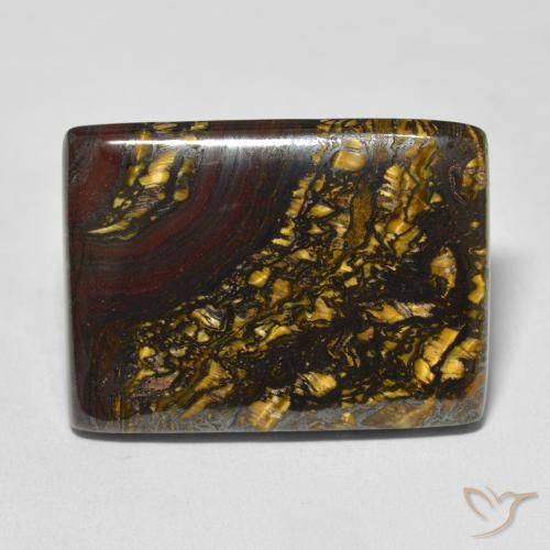 46.40ct Naturel Multicolore Oeil de Tigre Matrice, Carré, Opaque