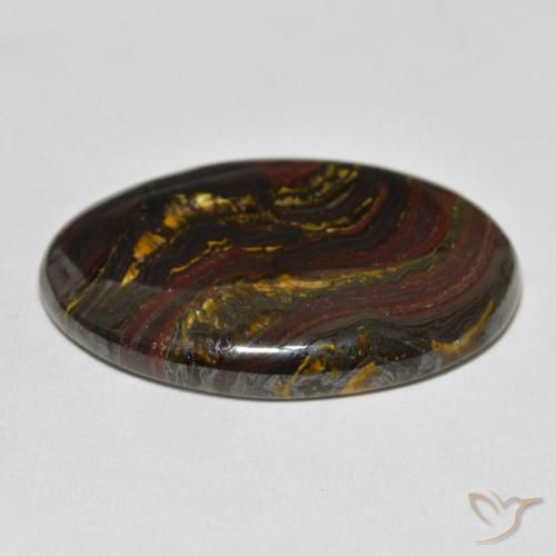 Oeil de Tigre Matrice Multicolore naturelle ovale, 55.15 ct, Opaque