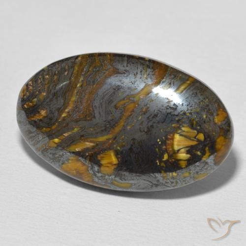 Oeil de Tigre Matrice Multicolore naturelle ovale, 28.53 ct, Opaque