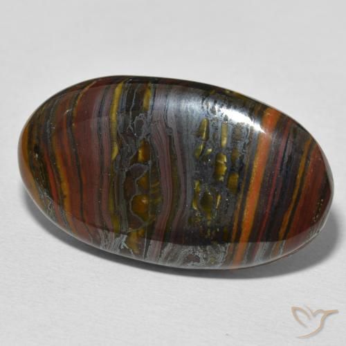Oeil de Tigre Matrice Multicolore naturelle ovale, 31.84 ct, Opaque