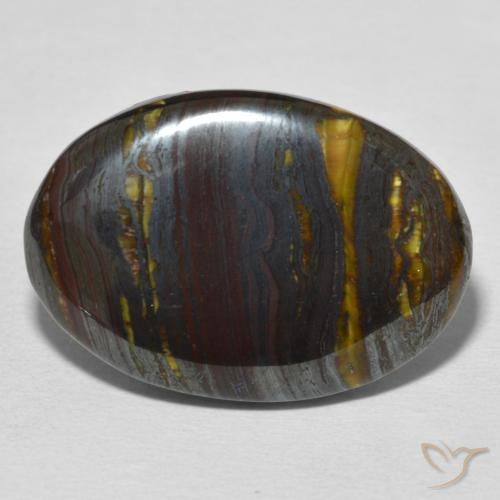25.59ct Naturel Multicolore Oeil de Tigre Matrice, ovale, Opaque