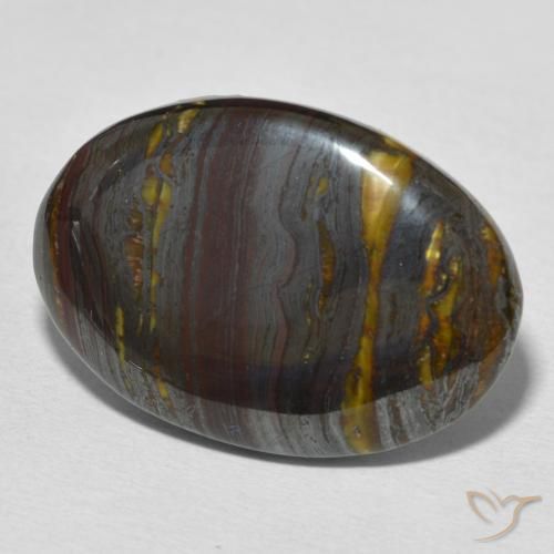 Oeil de Tigre Matrice Multicolore naturelle ovale, 25.59 ct, Opaque