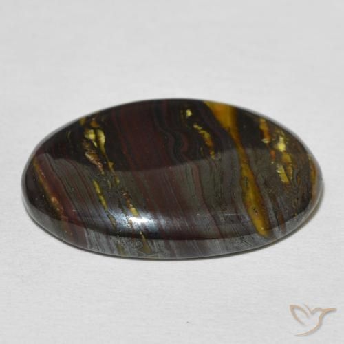 Oeil de Tigre Matrice Multicolore naturelle ovale, 25.59 ct, Opaque
