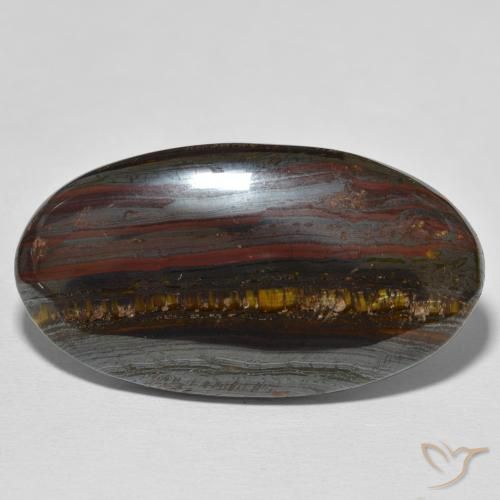 59.32ct Naturel Multicolore Oeil de Tigre Matrice, ovale, Opaque