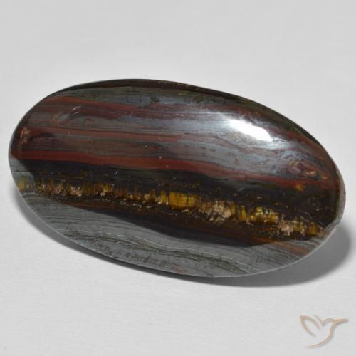 Oeil de Tigre Matrice Multicolore naturelle ovale, 59.32 ct, Opaque
