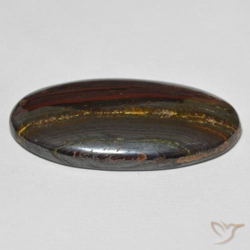 Oeil de Tigre Matrice Multicolore naturelle ovale, 59.32 ct, Opaque
