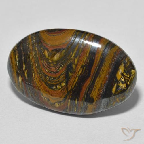 Oeil de Tigre Matrice Multicolore naturelle ovale, 29.95 ct, Opaque