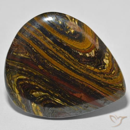 70.11ct Naturel Multicolore Oeil de Tigre Matrice, En forme de poire, Opaque