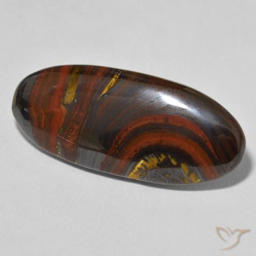 Oeil de Tigre Matrice Multicolore naturelle ovale, 26.75 ct, Opaque
