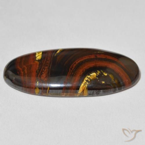 Oeil de Tigre Matrice Multicolore naturelle ovale, 26.75 ct, Opaque