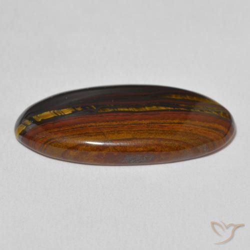 Oeil de Tigre Matrice Multicolore naturelle ovale, 19.61 ct, Opaque