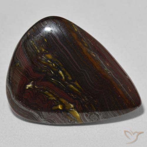 Oeil de Tigre Matrice Multicolore naturelle En forme de poire, 22.93 ct, Opaque