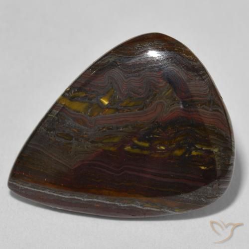 Oeil de Tigre Matrice Multicolore naturelle En forme de poire, 22.93 ct, Opaque