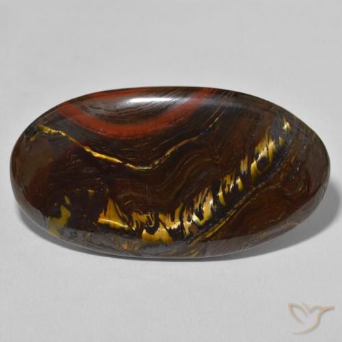 62.71ct Naturel Multicolore Oeil de Tigre Matrice, ovale, Opaque