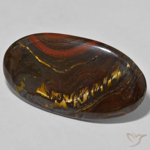 Oeil de Tigre Matrice Multicolore naturelle ovale, 62.71 ct, Opaque