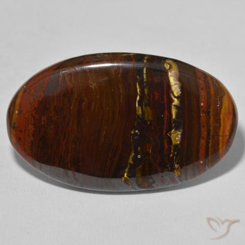 Oeil de Tigre Matrice Multicolore naturelle ovale, 55.70 ct, Opaque