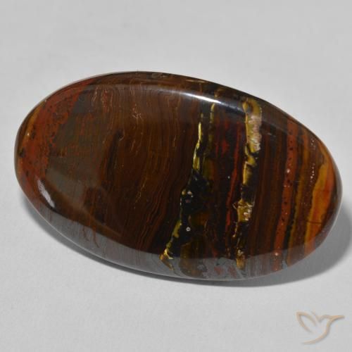 Oeil de Tigre Matrice Multicolore naturelle ovale, 55.70 ct, Opaque