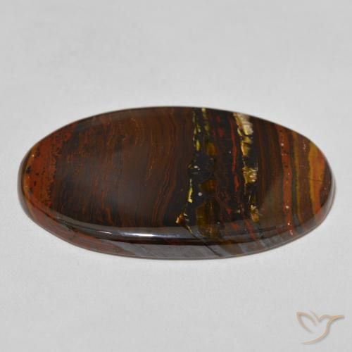 Oeil de Tigre Matrice Multicolore naturelle ovale, 55.70 ct, Opaque