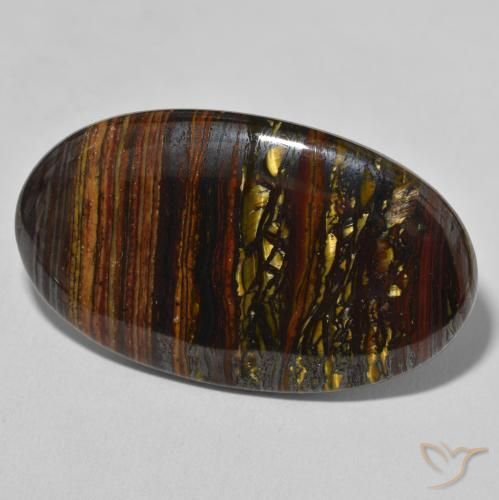 Oeil de Tigre Matrice Multicolore naturelle ovale, 50.94 ct, Opaque