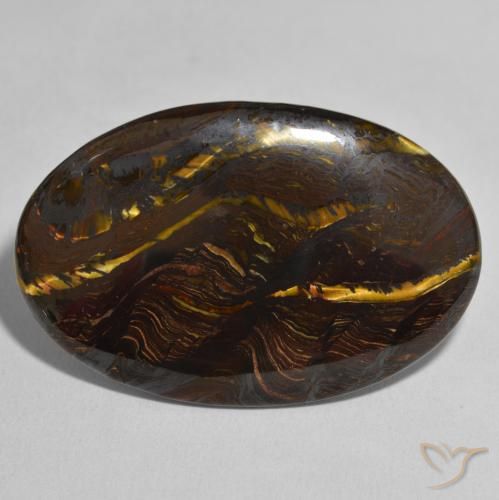 49.33ct Naturel Multicolore Oeil de Tigre Matrice, ovale, Opaque