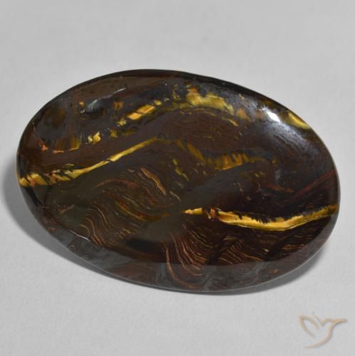 Oeil de Tigre Matrice Multicolore naturelle ovale, 49.33 ct, Opaque
