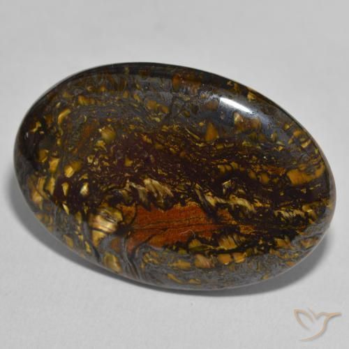 Oeil de Tigre Matrice Multicolore naturelle ovale, 45.55 ct, Opaque