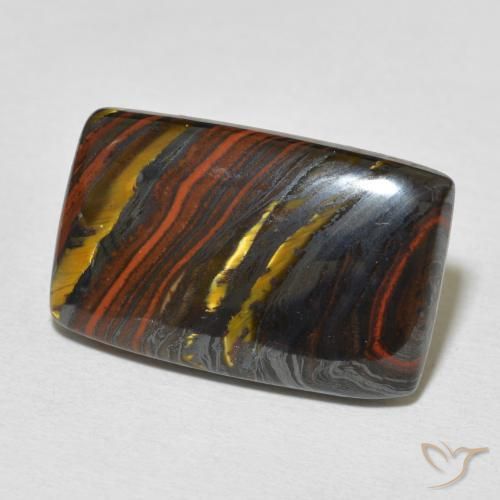 Oeil de Tigre Matrice Multicolore naturelle Coussin, 17.51 ct, Opaque