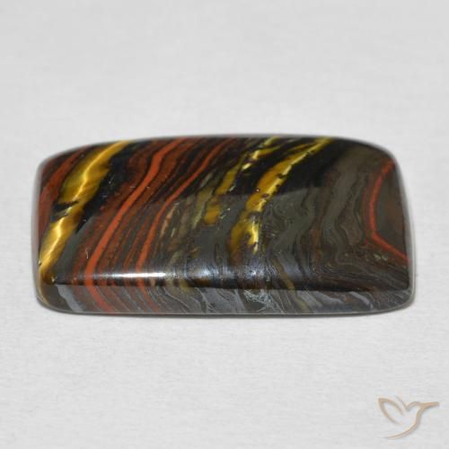 Oeil de Tigre Matrice Multicolore naturelle Coussin, 17.51 ct, Opaque
