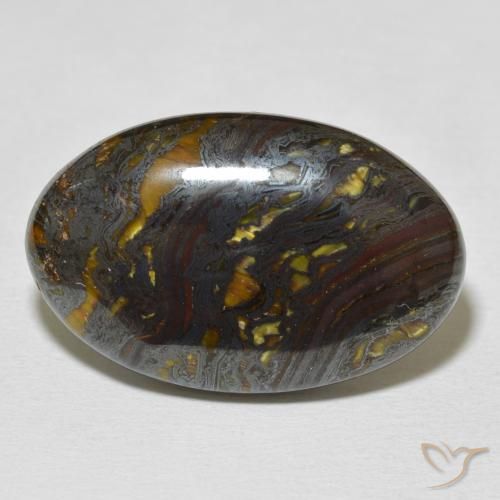 Oeil de Tigre Matrice Multicolore naturelle ovale, 26.41 ct, Opaque