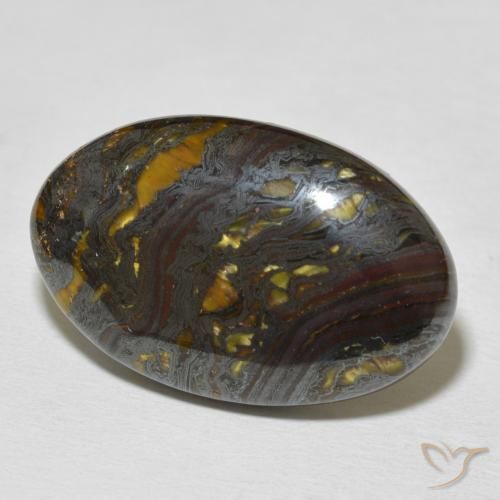 Oeil de Tigre Matrice Multicolore naturelle ovale, 26.41 ct, Opaque