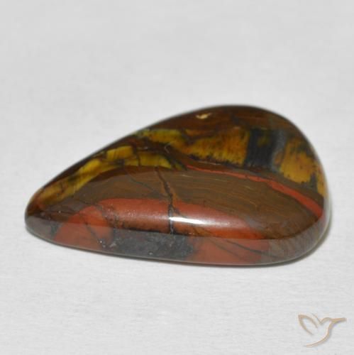 Oeil de Tigre Matrice Multicolore naturelle En forme de poire, 16.40 ct, Opaque