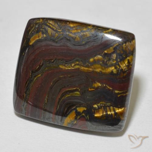 Oeil de Tigre Matrice Multicolore naturelle Coussin, 31.44 ct, Opaque
