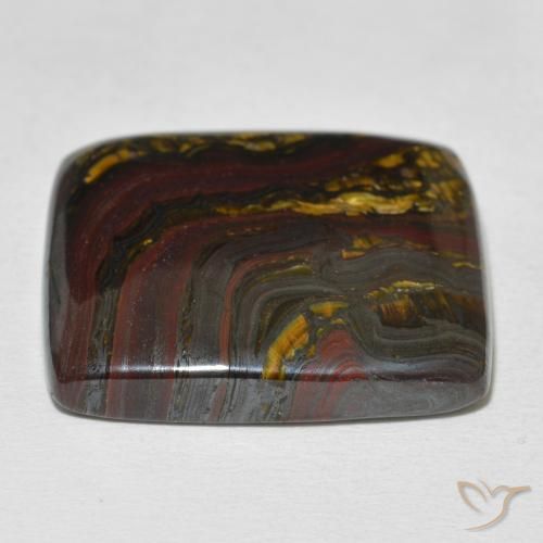 Oeil de Tigre Matrice Multicolore naturelle Coussin, 31.44 ct, Opaque