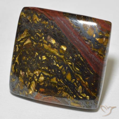 Oeil de Tigre Matrice Multicolore naturelle Carré, 41.55 ct, Opaque