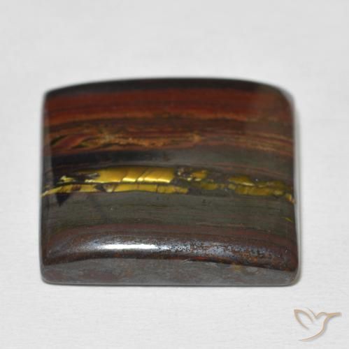 Oeil de Tigre Matrice Multicolore naturelle Baquette, 31.35 ct, Opaque