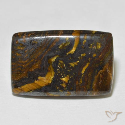 34.70ct Naturel Multicolore Oeil de Tigre Matrice, Coussin, Opaque