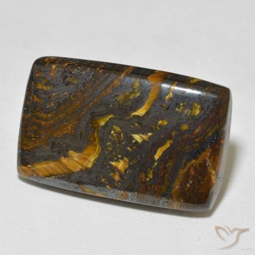Oeil de Tigre Matrice Multicolore naturelle Coussin, 34.70 ct, Opaque