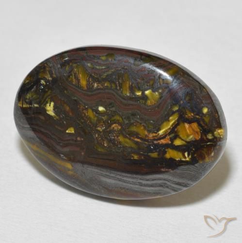Oeil de Tigre Matrice Multicolore naturelle ovale, 21.65 ct, Opaque