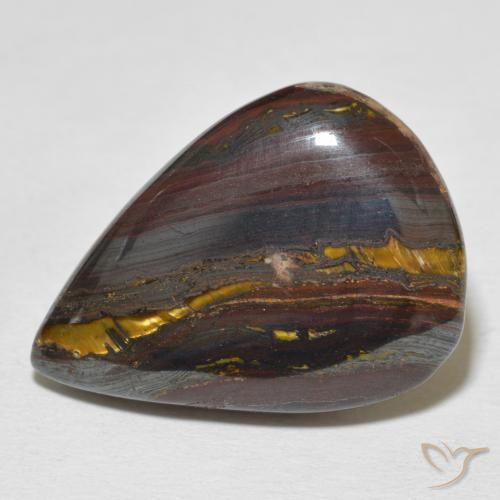 Oeil de Tigre Matrice Multicolore naturelle En forme de poire, 27.18 ct, Opaque