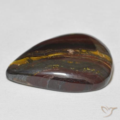 Oeil de Tigre Matrice Multicolore naturelle En forme de poire, 27.18 ct, Opaque