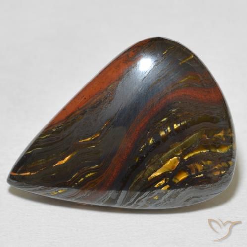 20.61ct Naturel Multicolore Oeil de Tigre Matrice, En forme de poire, Opaque