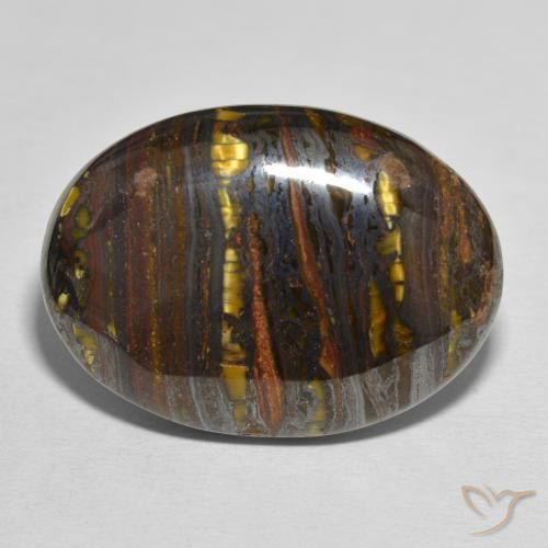 Oeil de Tigre Matrice Multicolore naturelle ovale, 44.10 ct, Opaque
