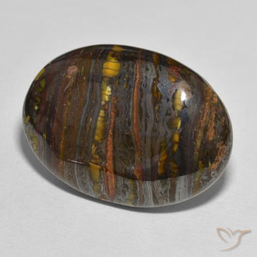 Oeil de Tigre Matrice Multicolore naturelle ovale, 44.10 ct, Opaque