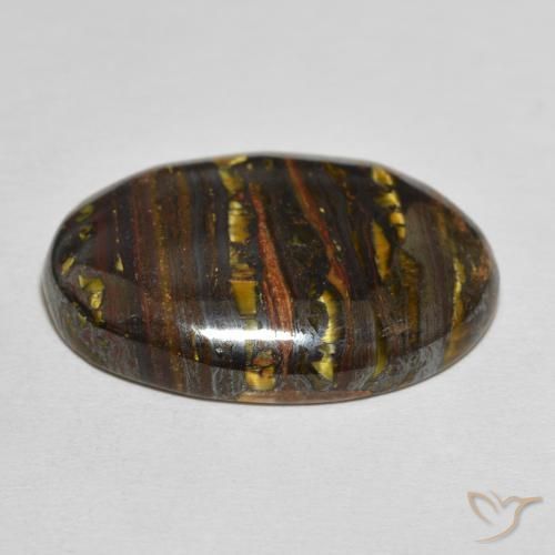 Oeil de Tigre Matrice Multicolore naturelle ovale, 44.10 ct, Opaque