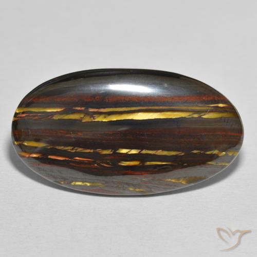 40.26ct Naturel Multicolore Oeil de Tigre Matrice, ovale, Opaque