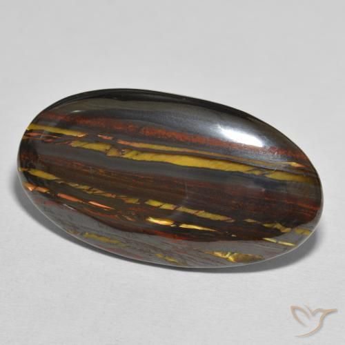 Oeil de Tigre Matrice Multicolore naturelle ovale, 40.26 ct, Opaque