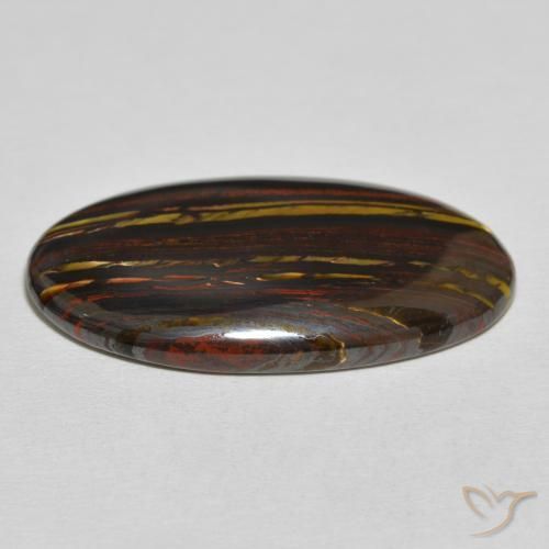 Oeil de Tigre Matrice Multicolore naturelle ovale, 40.26 ct, Opaque