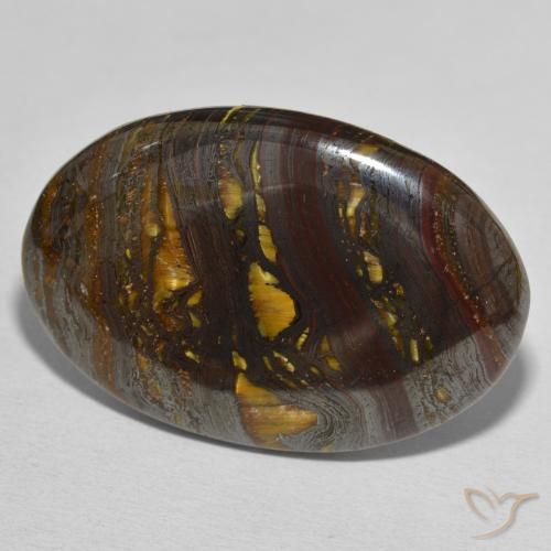 Oeil de Tigre Matrice Multicolore naturelle ovale, 44.82 ct, Opaque