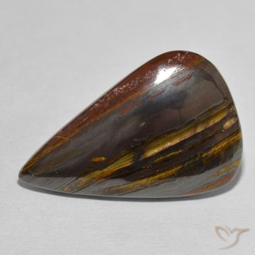 39.70ct Naturel Multicolore Oeil de Tigre Matrice, En forme de poire, Opaque
