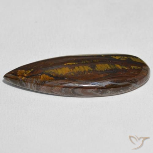 Oeil de Tigre Matrice Multicolore naturelle En forme de poire, 27.49 ct, Opaque